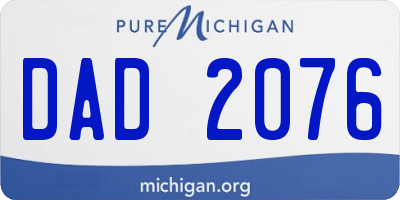 MI license plate DAD2076
