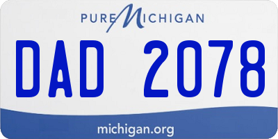 MI license plate DAD2078