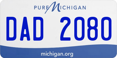 MI license plate DAD2080