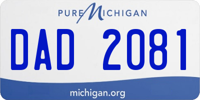 MI license plate DAD2081
