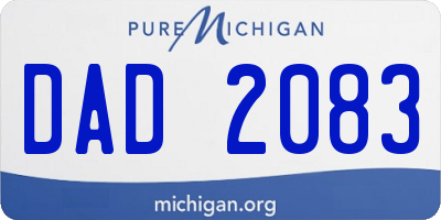 MI license plate DAD2083