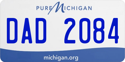 MI license plate DAD2084