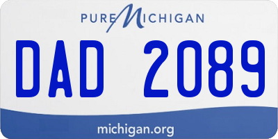 MI license plate DAD2089