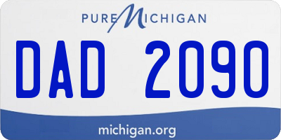 MI license plate DAD2090