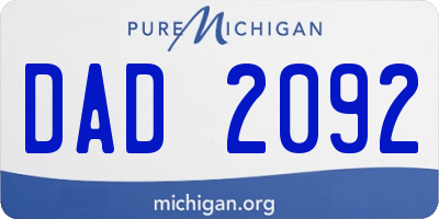 MI license plate DAD2092
