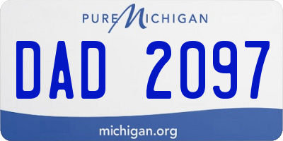 MI license plate DAD2097