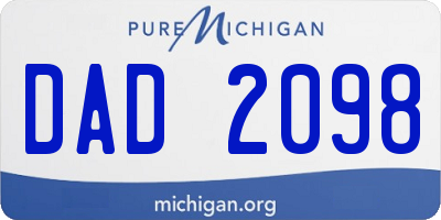 MI license plate DAD2098