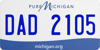 MI license plate DAD2105