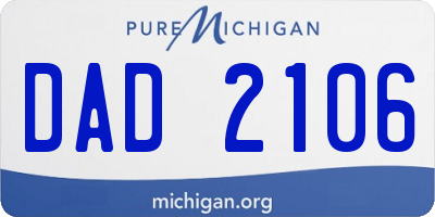 MI license plate DAD2106