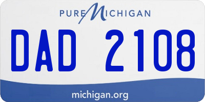 MI license plate DAD2108