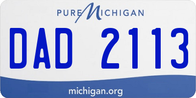 MI license plate DAD2113