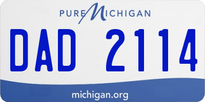 MI license plate DAD2114