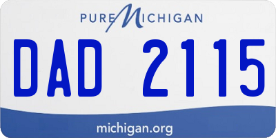 MI license plate DAD2115