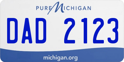 MI license plate DAD2123