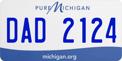 MI license plate DAD2124