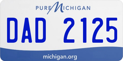 MI license plate DAD2125