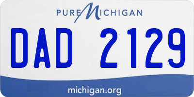 MI license plate DAD2129