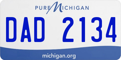 MI license plate DAD2134