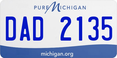 MI license plate DAD2135