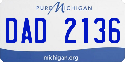 MI license plate DAD2136
