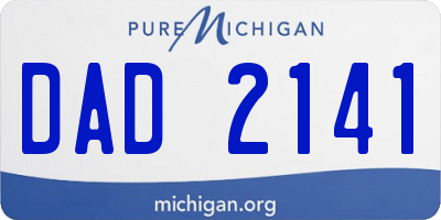 MI license plate DAD2141