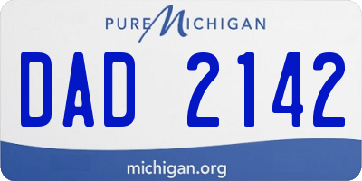 MI license plate DAD2142