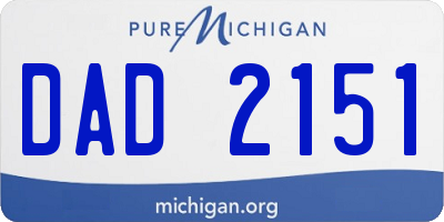 MI license plate DAD2151