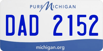 MI license plate DAD2152