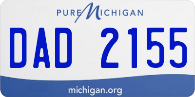 MI license plate DAD2155