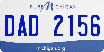 MI license plate DAD2156