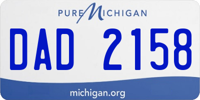 MI license plate DAD2158