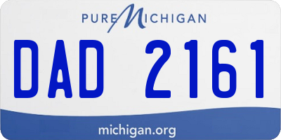 MI license plate DAD2161