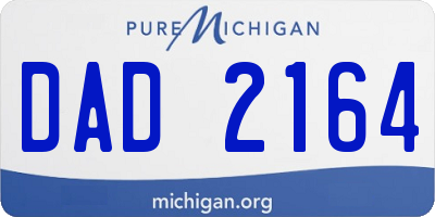MI license plate DAD2164