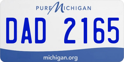 MI license plate DAD2165