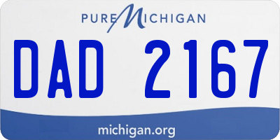 MI license plate DAD2167