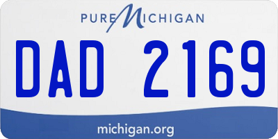 MI license plate DAD2169