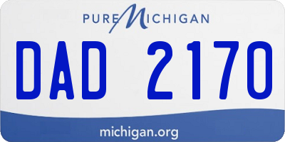 MI license plate DAD2170