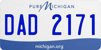 MI license plate DAD2171