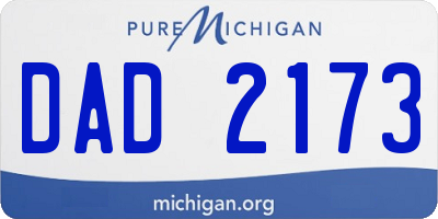 MI license plate DAD2173