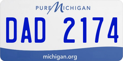 MI license plate DAD2174