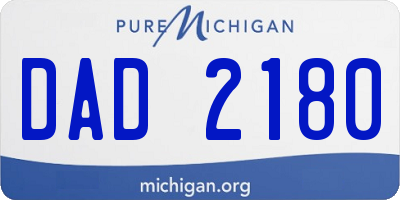 MI license plate DAD2180