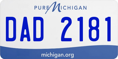 MI license plate DAD2181