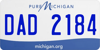 MI license plate DAD2184