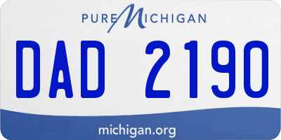 MI license plate DAD2190