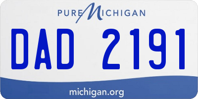 MI license plate DAD2191