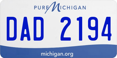 MI license plate DAD2194