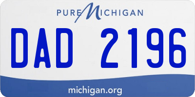 MI license plate DAD2196