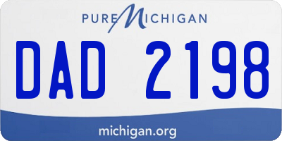 MI license plate DAD2198