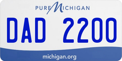 MI license plate DAD2200