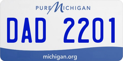 MI license plate DAD2201